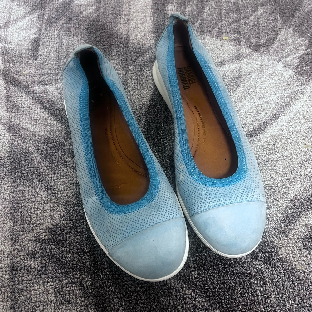 Samuel Hubbard Womens Slip Ons Size 8.5 Sky Blue